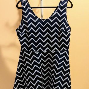 Skater Style Chevron Print Dress